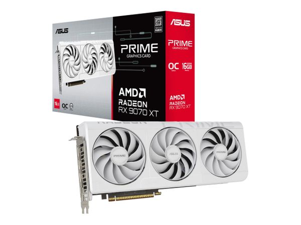 ASUS Radeon RX 9070 XT Prime OC White 16GB GDDR6 PRIME-RX9070XT-O16G-WHITE