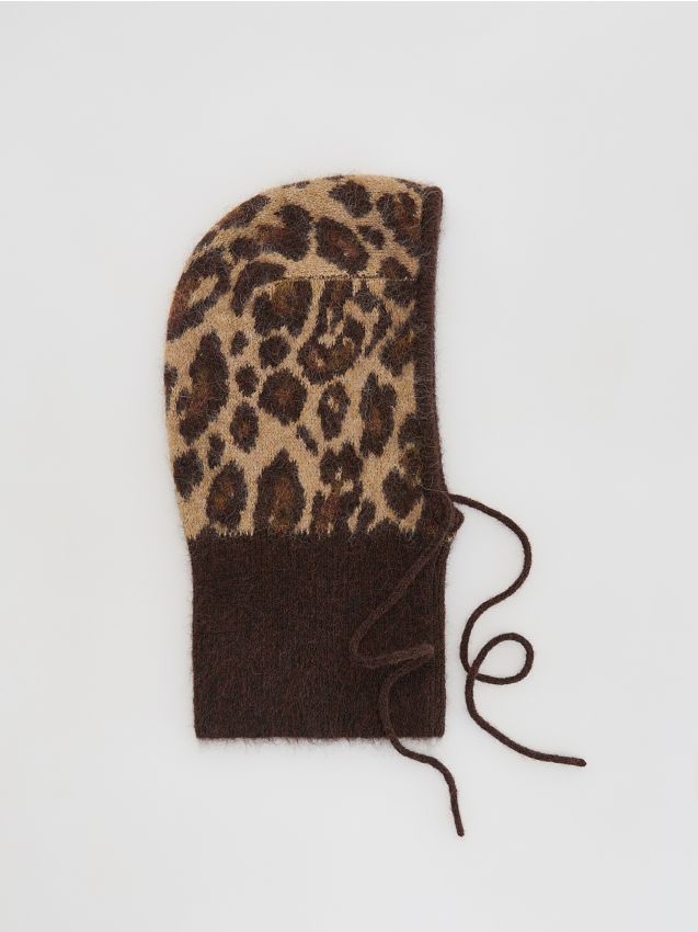 Reserved - Dzianinowa kominiarka z wełną - wielobarwny