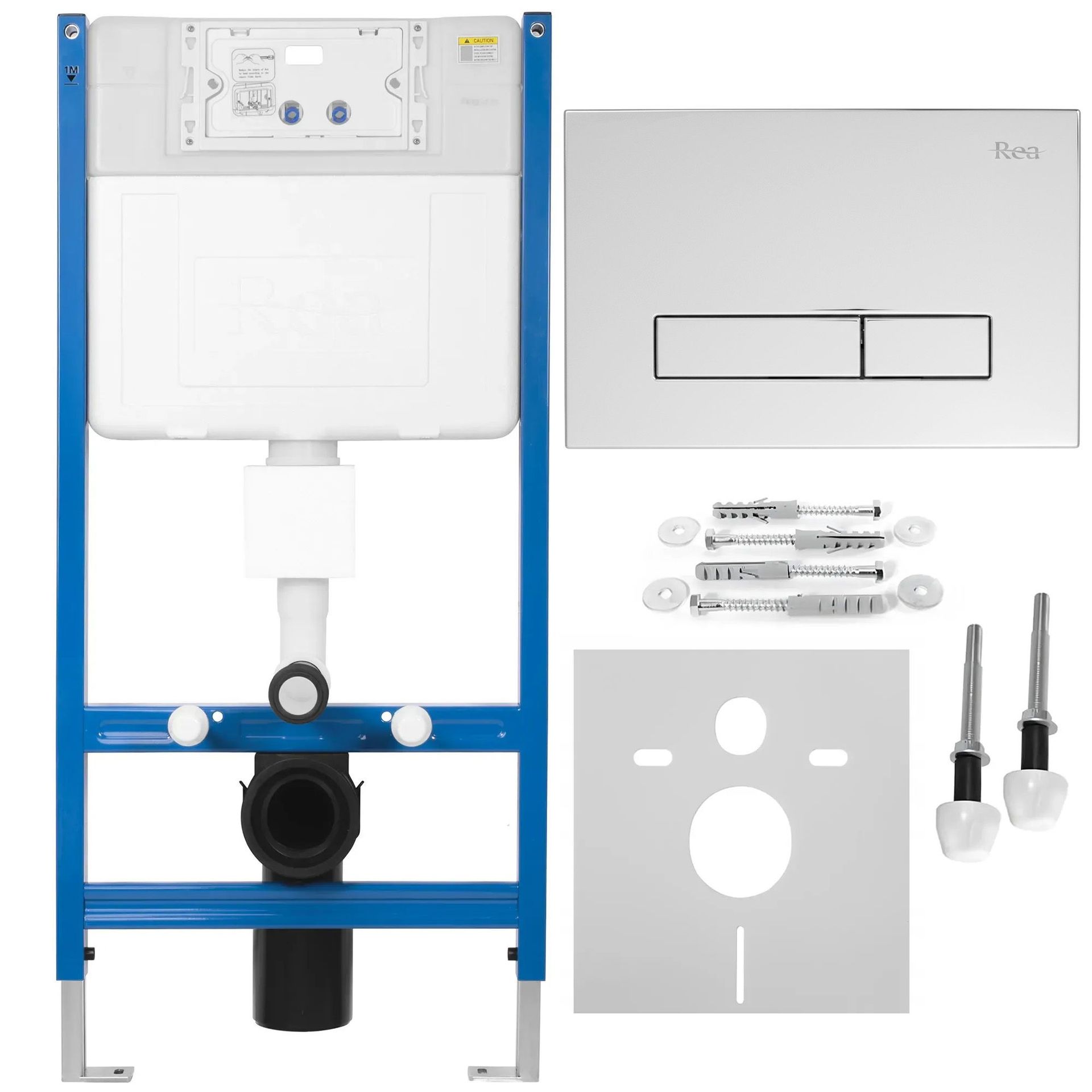 Rea Stelaż zestaw podtynkowy K011A-Q do mis WC z przyciskiem HD Chrom