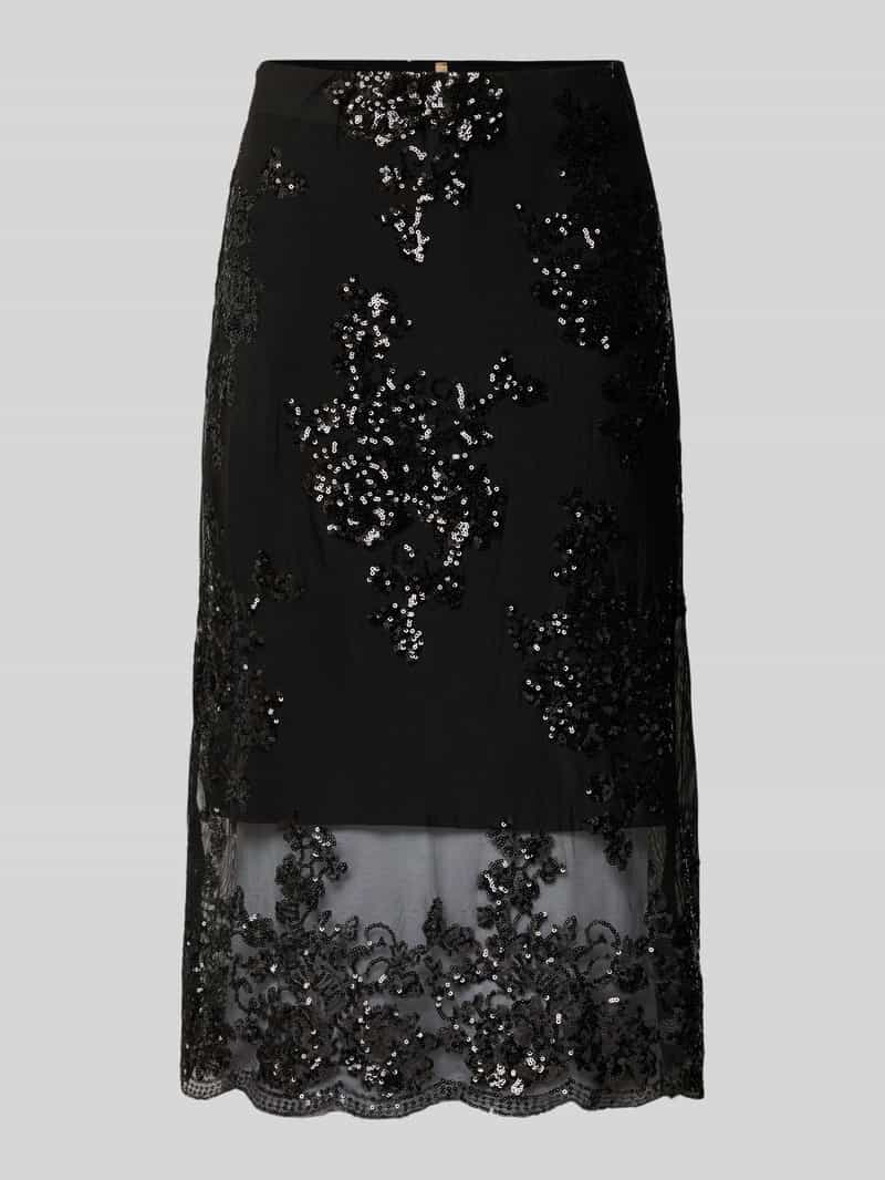 Spódnica o długości do kolan z cekinami model ‘AUBE’