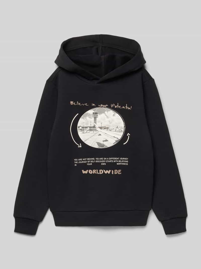 Bluza z kapturem o kroju regular fit z mieszanki bawełny