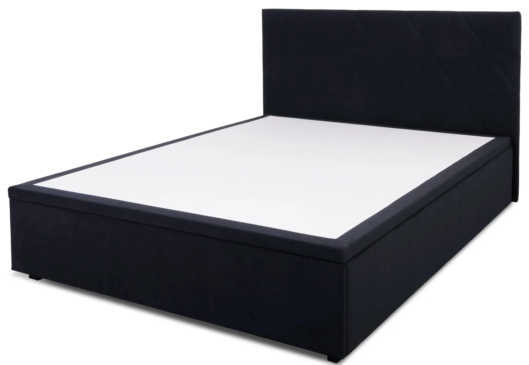 Czarne łóżko pluszowe z pojemnikiem 160x200 G7-F99
