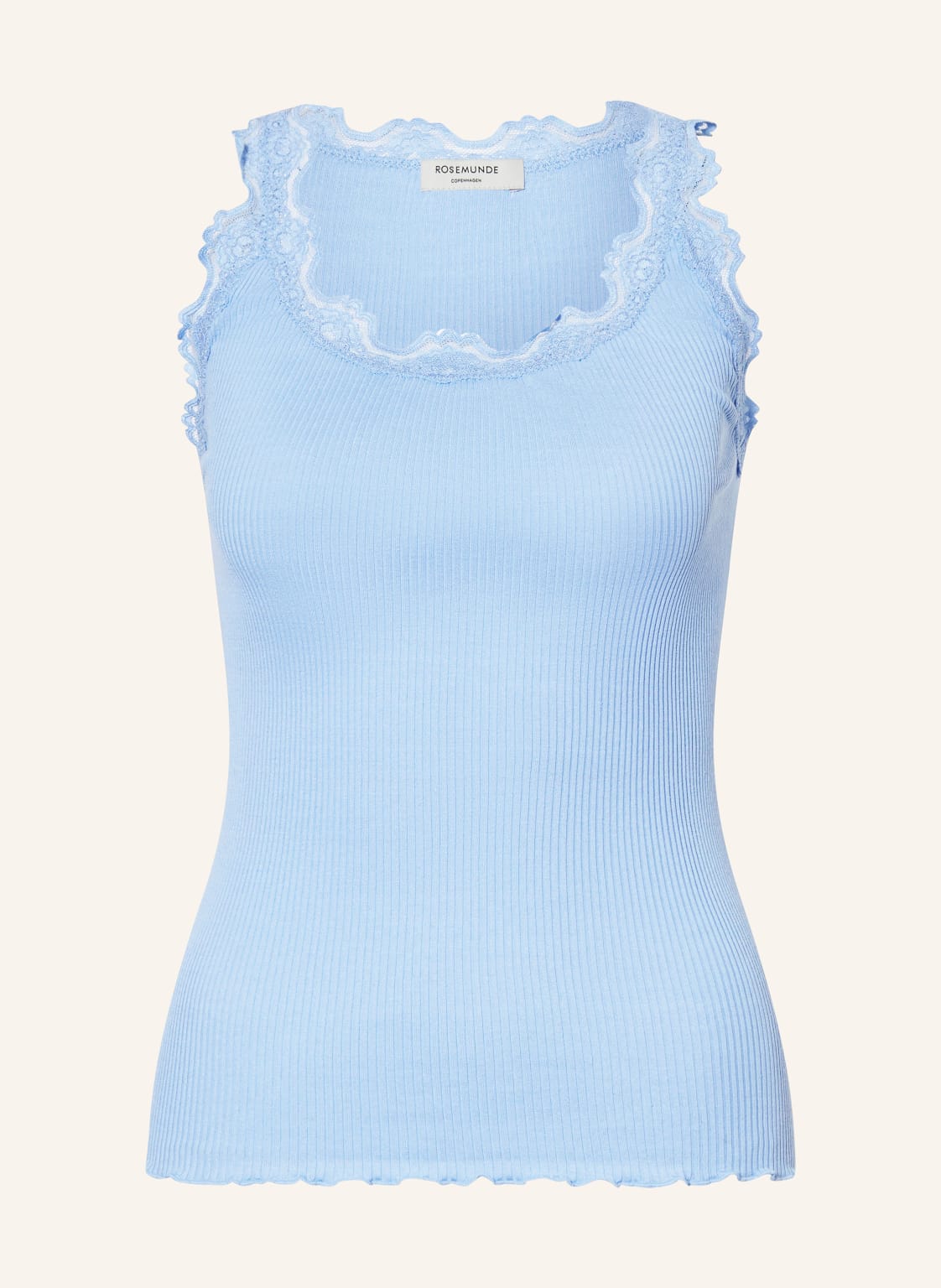 Rosemunde Top Z Jedwabiu Babette Z Koronką blau