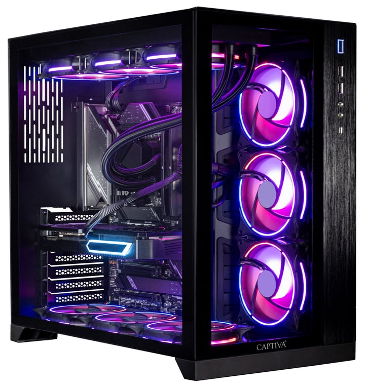 CAPTIVA Highend Gaming R89-724 AMD Ryzen™ 7 9800X3D 64 GB DDR5-SDRAM 2 TB SSD NVIDIA GeForce RTX 5070 Ti Windows 11 Home Midi Tower PC Czarny