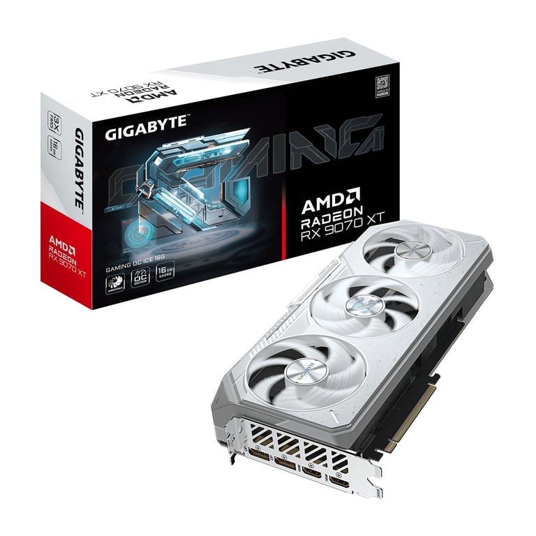 GIGABYTE Radeon RX 9070 XT GAMING OC ICE 16G AMD 16 GB GDDR6 GV-R907XGAMINGOCICE-16GD
