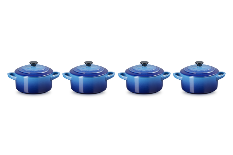 Le Creuset ZESTAW 4 MINI COCOTTE 10CM AZURE