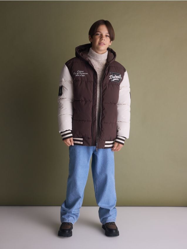 Reserved - Kurtka bomber - ciemnobrązowy