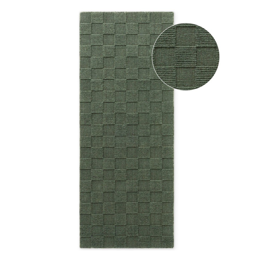 Ciemnozielony wełniany chodnik tkany ręcznie 80x200 cm Scala – Villeroy&Boch