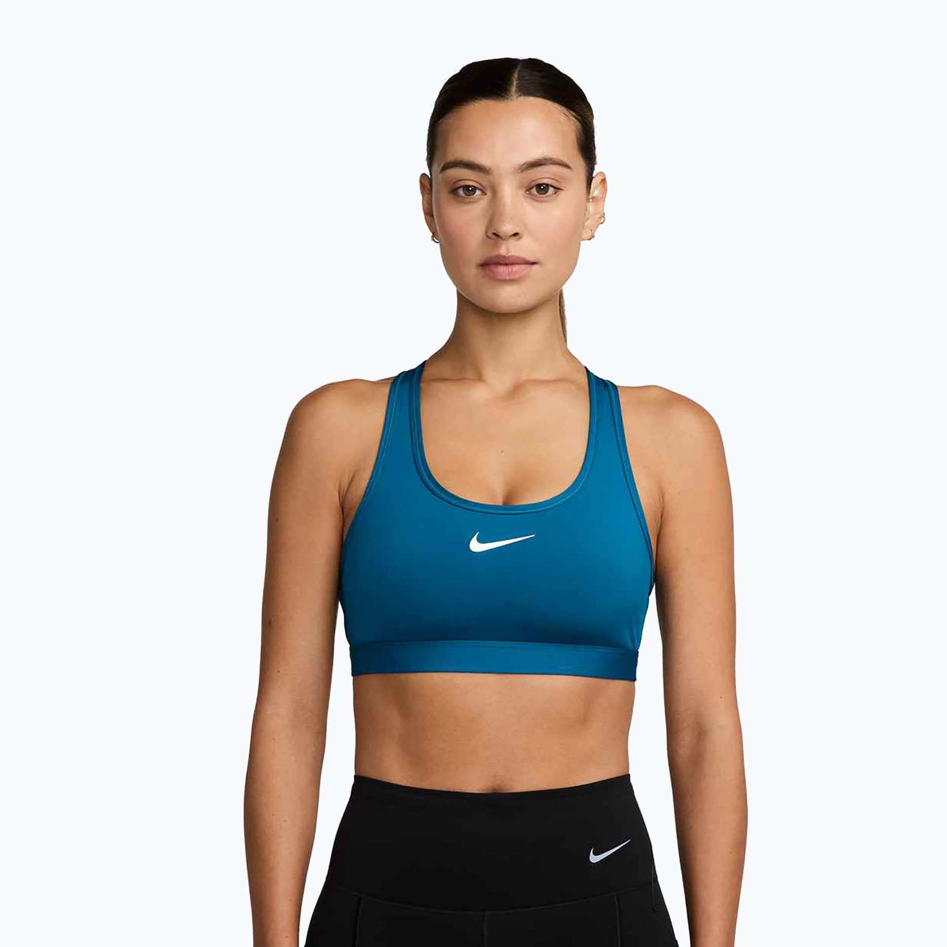 Biustonosz treningowy Nike Swoosh Medium Support green abyss/white WYSYŁKA W 24H 30 DNI NA ZWROT