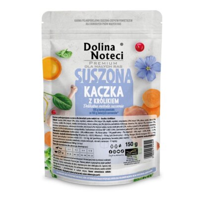 Karma dla psa suszona DOLINA NOTECI Premium dla małych ras Kaczka z królikiem 150 g
