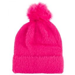 Czapka zimowa damska ala ALPAKA z akrylem z pomponem beanie CZ-Z-3 fuksja