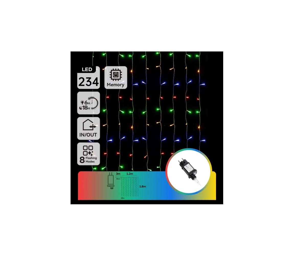 Aigostar - LED RGBY Zewnętrzny świąteczny łańcuch świetlny 234xLED/3,6W/230V 1,2x1,8m IP44