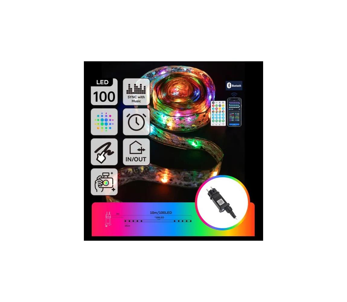 Aigostar - LED RGBICW Zewnętrzne lampki choinkowe 100xLED/10W/230V 10m IP44 + pilot