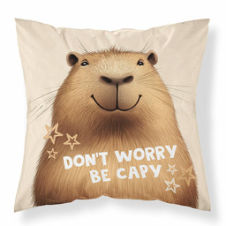 Detexpol Poszewka dekoracyjna 40x40 kapibara Don t worry be capy MF035 A poszewka 3D z motywem zwierzęcym - Fun Dreams