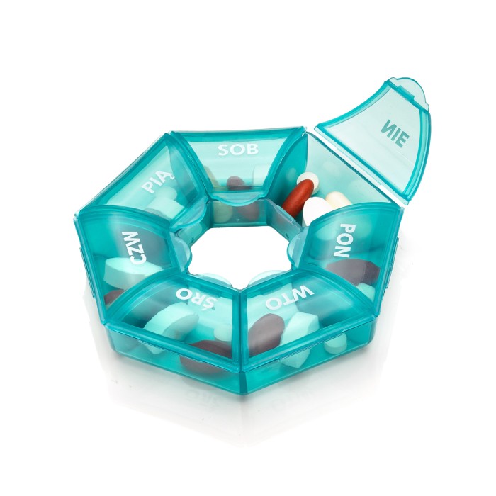 Vitammy Pilla Round, kasetka do leków tygodniowa, 1-komorowa