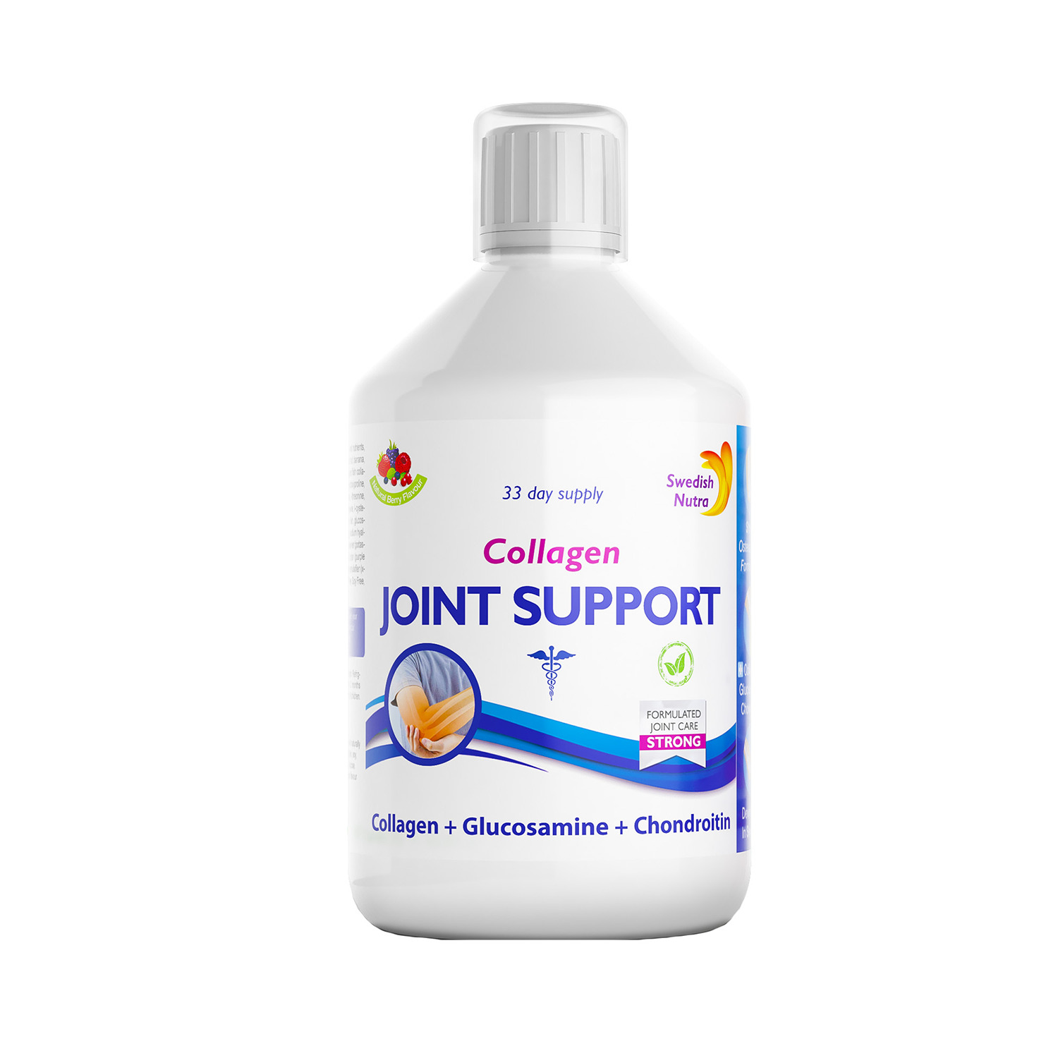 Swedish Nutra Collagen Joint Support 5000 mg, smak jagodowy, 500 ml