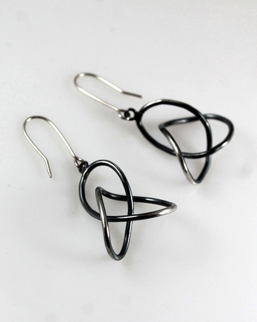 Zaplątane - srebrne kolczyki lub klipsy duże - outlet