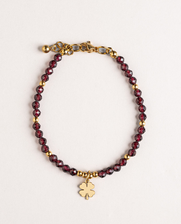 Bransoletka Granat i koniczyna