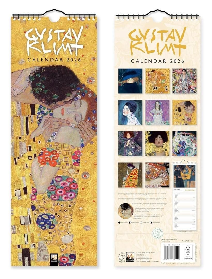 Kalendarz 2026 ścienny paskowy Gustav Klimt - kalendarz