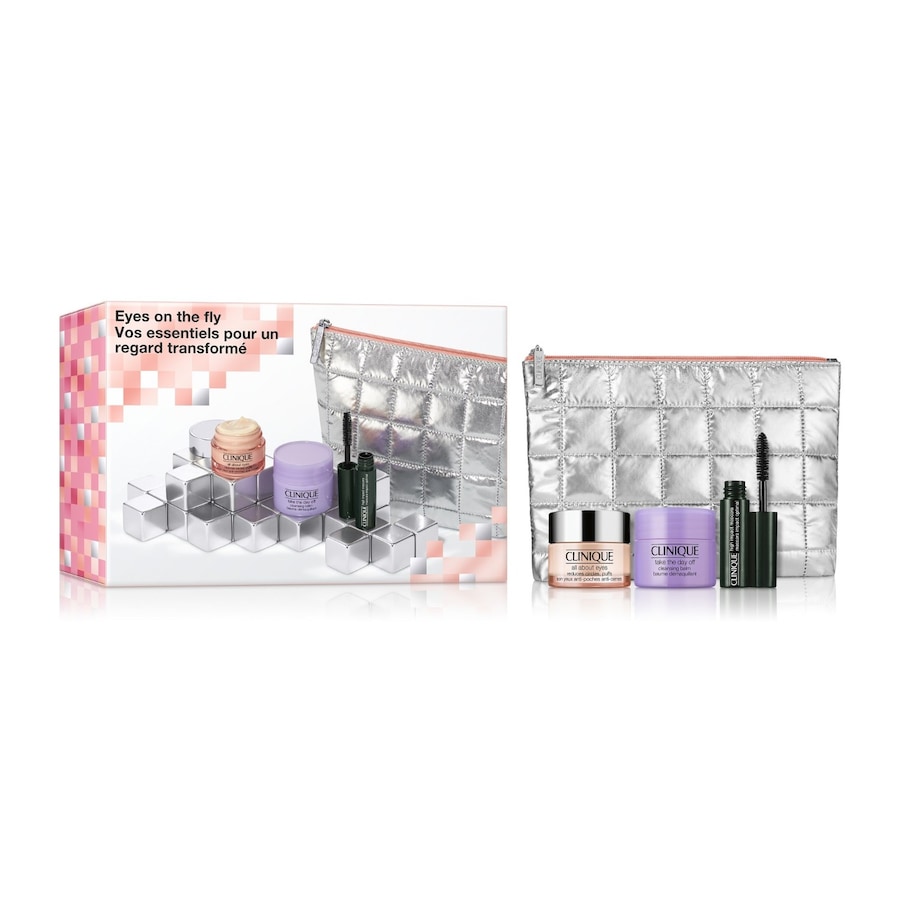 Clinique Eyes On The Fly Skincare + Makeup Set Demakijaż oczu 1 ct 1 szt.