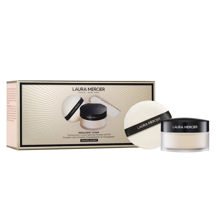 Laura Mercier Ikoniczny duet: Puder sypki Translucent Loose Setting Powder Ultra-Blur + puszek do pudru Makijaż 1 ct 1 szt.