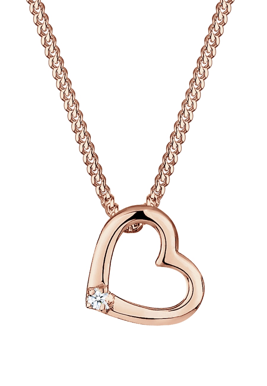 Elli DIAMONDS Damski serce miłość wisiorek delikatny z diamentem (0.015 ct.) w srebrze 925 Sterling Silver Naszyjniki 1 ct