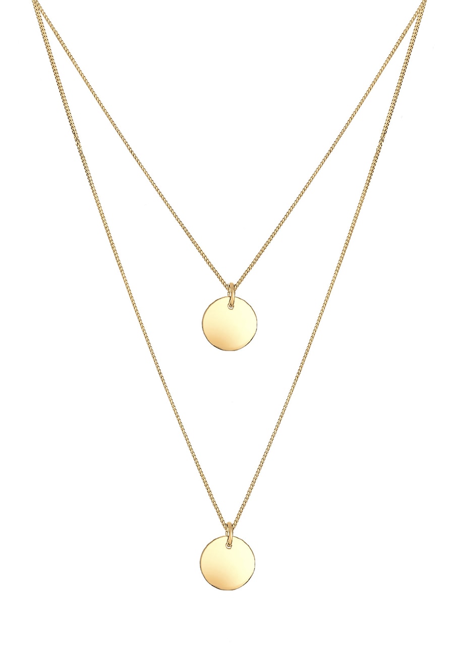 Elli Damski wisiorek dwuwarstwowy z zawieszką ze srebra próby 925 Sterling Silver Naszyjniki 1 ct