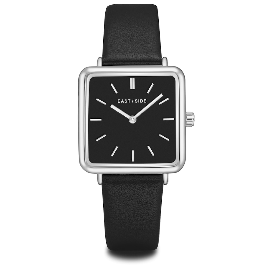 EASTSIDE Zegarek kwarcowy Grand Srebrny Skóra naturalna Czarny Zegarki damskie 1 ct Damski
