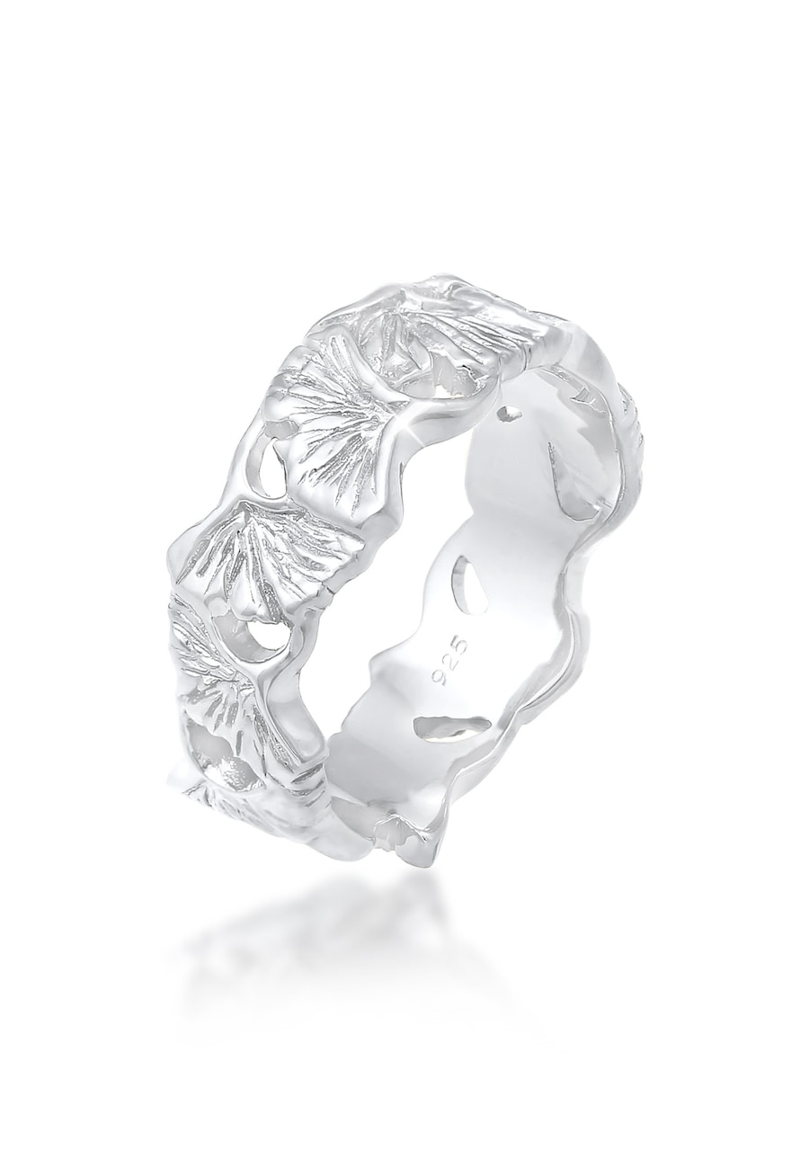 Elli Damski pierścionek Ginkgo liść Tropical Summer Trend w pozłacanym srebrze 925 Sterling Silver Pierścionki 1 ct