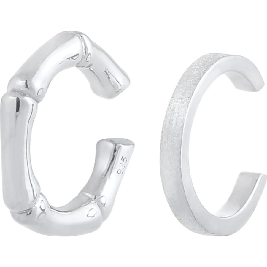 Elli Damski Zestaw nausznic Bambus Minimal Basic Summer w srebrze 925 Sterling Silver Nausznice 1 ct