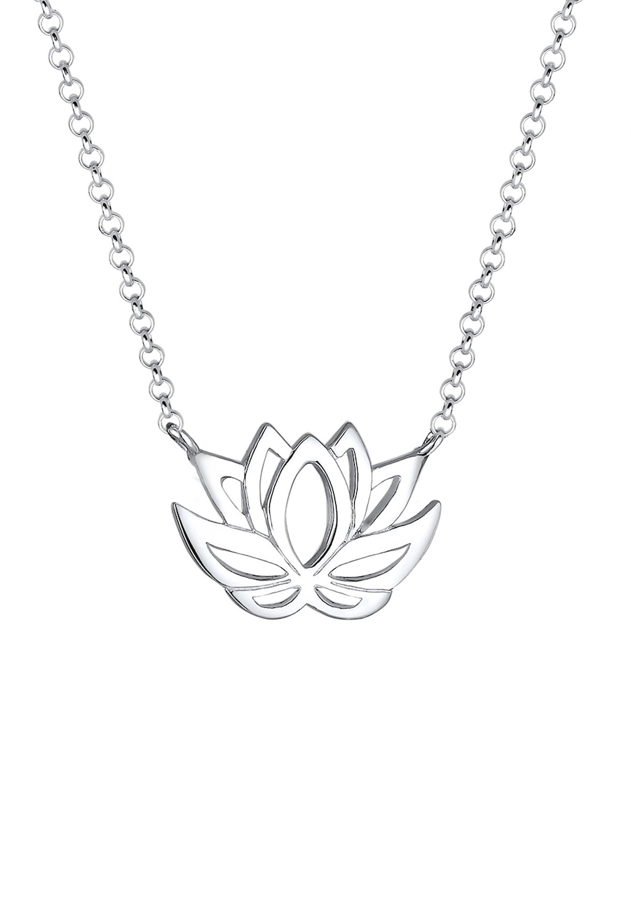 Elli Damska zawieszka Kwiat Lotosu w srebrze próby 925 Sterling Silver Naszyjniki 1 ct Damski
