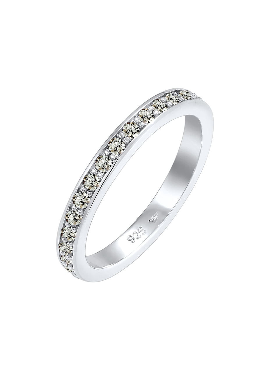 Elli Damska obrączka Memoire z kryształami w srebrze próby 925 Sterling Silver Pierścionki 1 ct Damski
