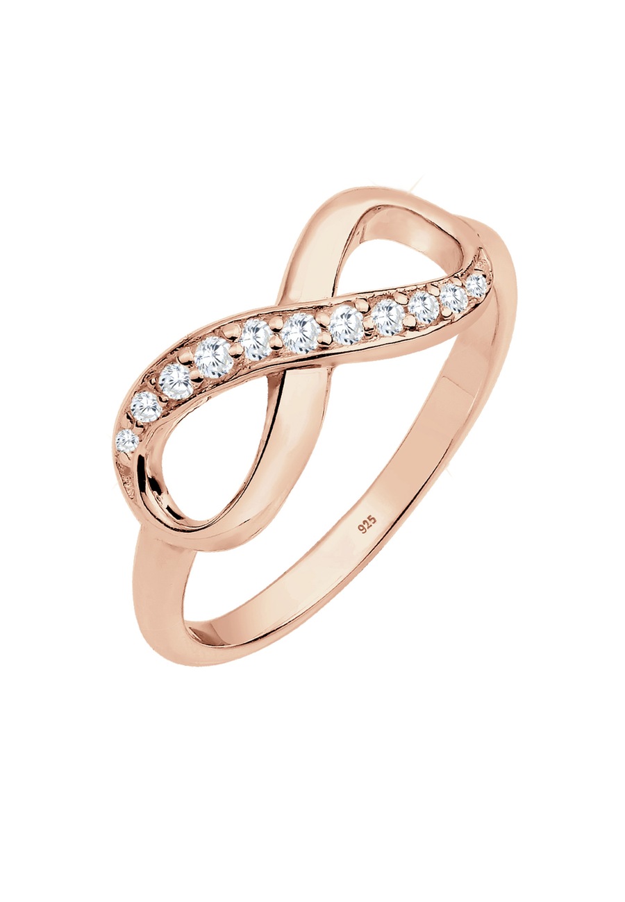 Elli Damski symbol nieskończoności Eternity Trend z kryształami cyrkonii w srebrze 925 Sterling Silver Pierścionki 1 ct