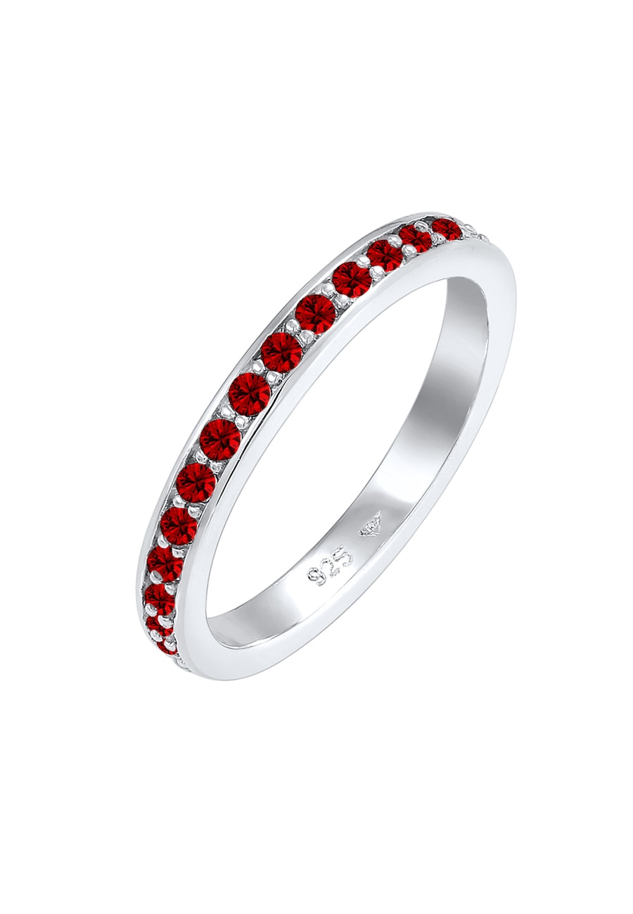 Elli Damska obrączka Memoire z kryształami w srebrze próby 925 Sterling Silver Pierścionki 1 ct Damski