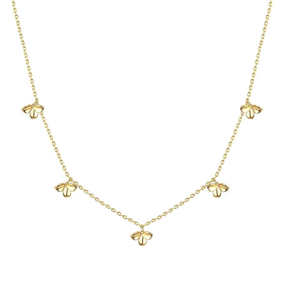 Glanzstücke München Naszyjnik srebrny Kwiat srebro wysokiej próby żółte złoto Naszyjniki 1 ct Damski