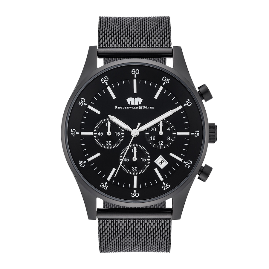 Rhodenwald & Söhne Chronograf Goodwill Czarny Stal nierdzewna Czarny Zegarki męskie 1 ct Męskie