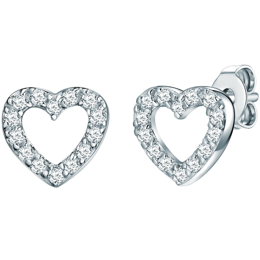 Rafaela Donata Srebrne kolczyki sztyfty Serce srebro wysokiej próby Cyrkonia srebrny Kolczyki 1 ct Damski