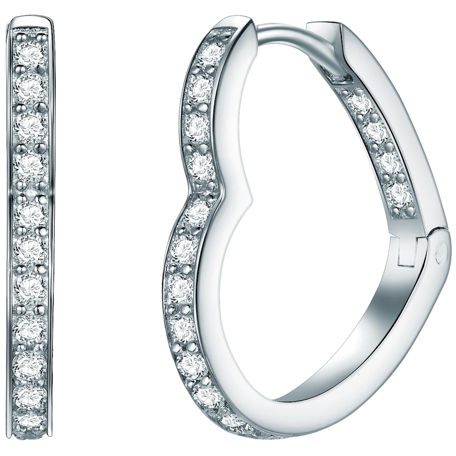 Rafaela Donata Srebrne kolczyki kreole Serce srebro wysokiej próby Cyrkonia srebrny Kolczyki koła 1 ct Damski