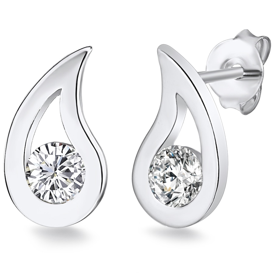 Rafaela Donata Srebrne kolczyki sztyfty Lezka srebro wysokiej próby Cyrkonia srebrny Kolczyki 1 ct Damski