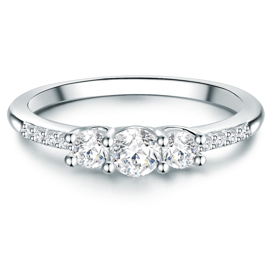 Trilani Srebrny pierścionek srebro wysokiej próby Cyrkonia srebrny Pierścionki 1 ct Damski