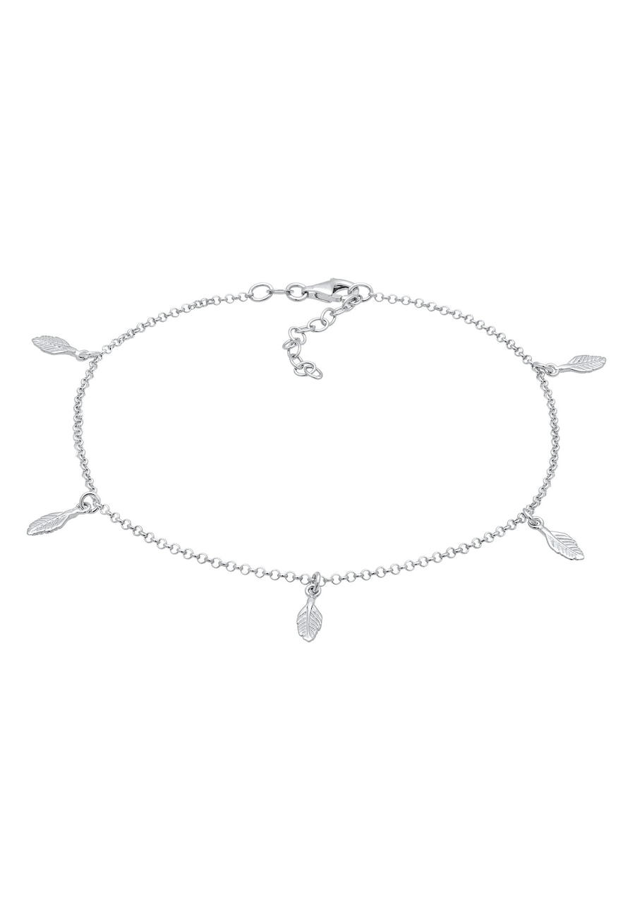 Elli Damska bransoletka na kostkę pióro zawieszka Boho w srebrze 925 Sterling Silver Bransoletki na nogę 1 ct Damski