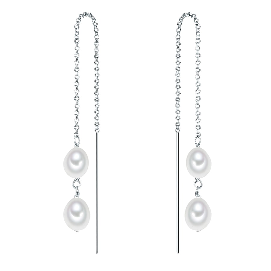 Valero Pearls Kolczyki wiszące z perłą srebro wysokiej próby Perła hodowlana słodkowodna srebrny 1 ct Damski