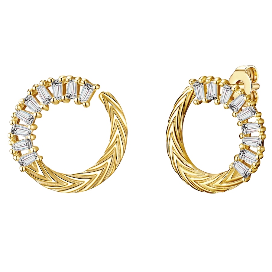 Glanzstücke München Srebrne kolczyki sztyfty srebro wysokiej próby Cyrkonia żółte złoto Kolczyki 1 ct Damski