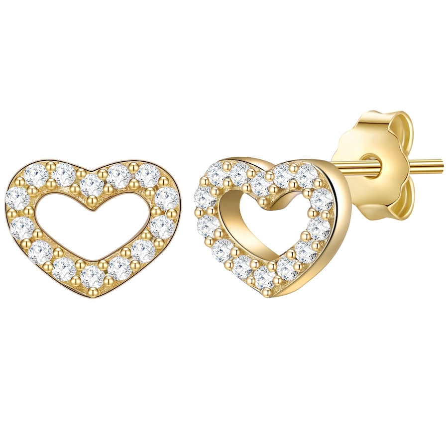 Glanzstücke München Srebrne kolczyki sztyfty Serce srebro wysokiej próby Topaz żółte złoto Kolczyki 1 ct Damski