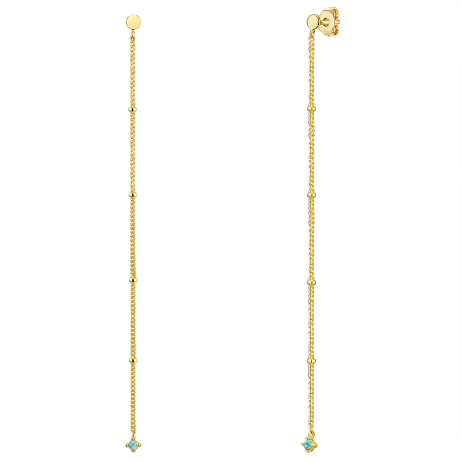 Glanzstücke München Srebrne kolczyki sztyfty srebro wysokiej próby Opal (synt.) żółte złoto Kolczyki 1 ct Damski