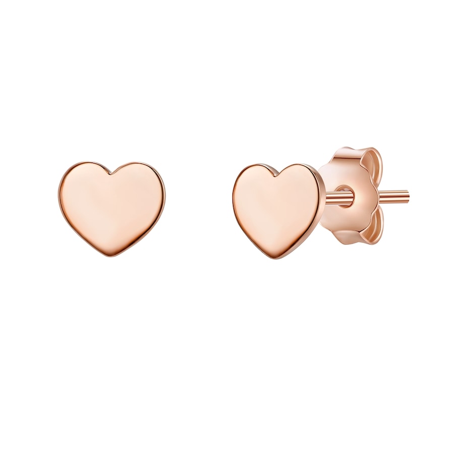 Glanzstücke München Srebrne kolczyki sztyfty Serce srebro wysokiej próby żółte złoto Kolczyki 1 ct Damski
