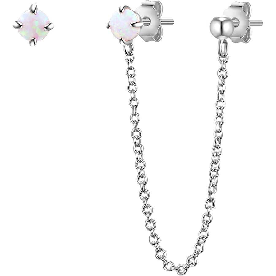 Glanzstücke München Srebrne kolczyki sztyfty srebro wysokiej próby Opal (synt.) srebrny Kolczyki 1 ct Damski