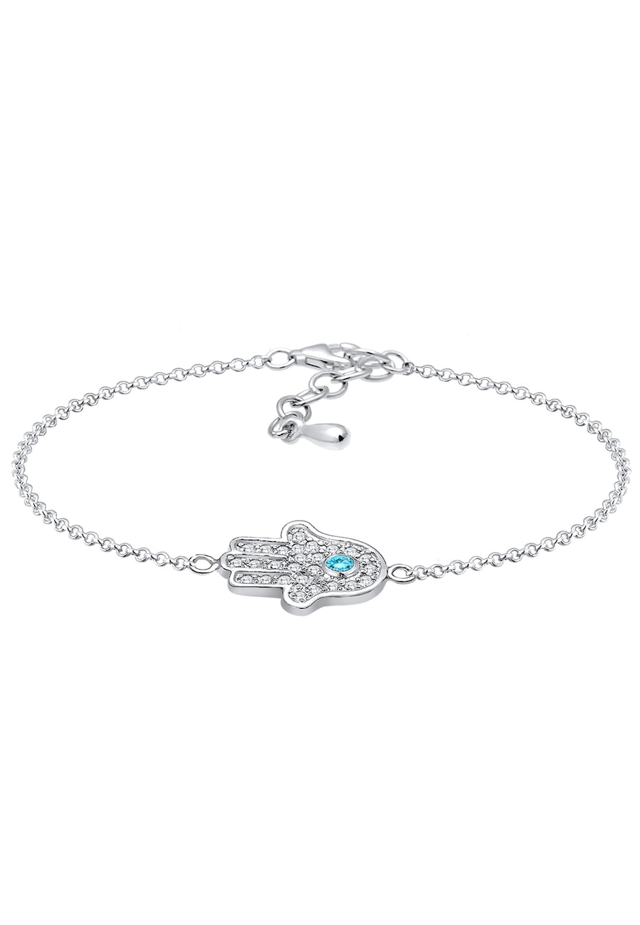 Elli Damska Hamsa Ręka z cyrkoniami w srebrze próby 925 Sterling Silver Bransoletki 1 ct Damski