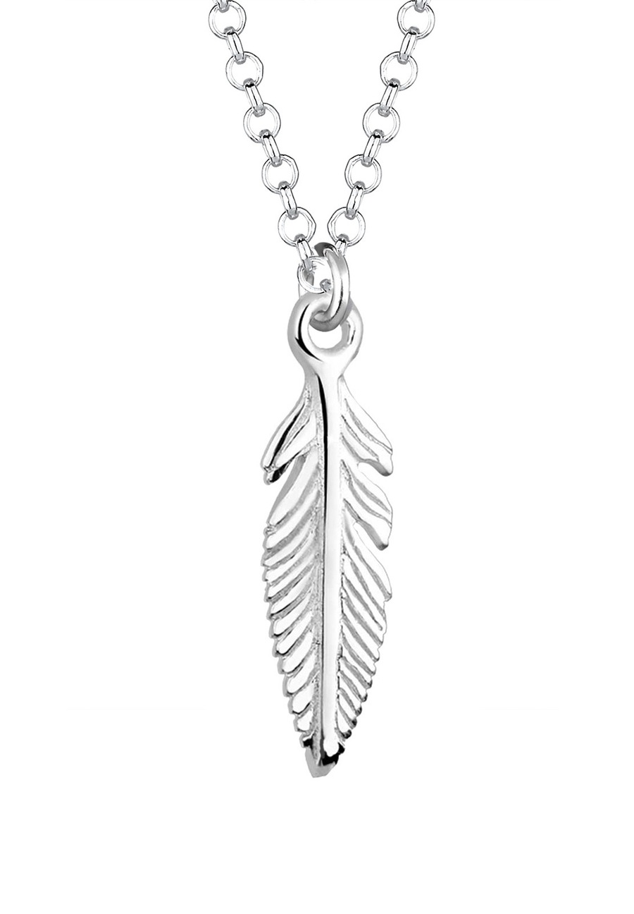 Elli Damski wisior z piórami Boho w srebrze próby 925 Sterling Silver Naszyjniki 1 ct