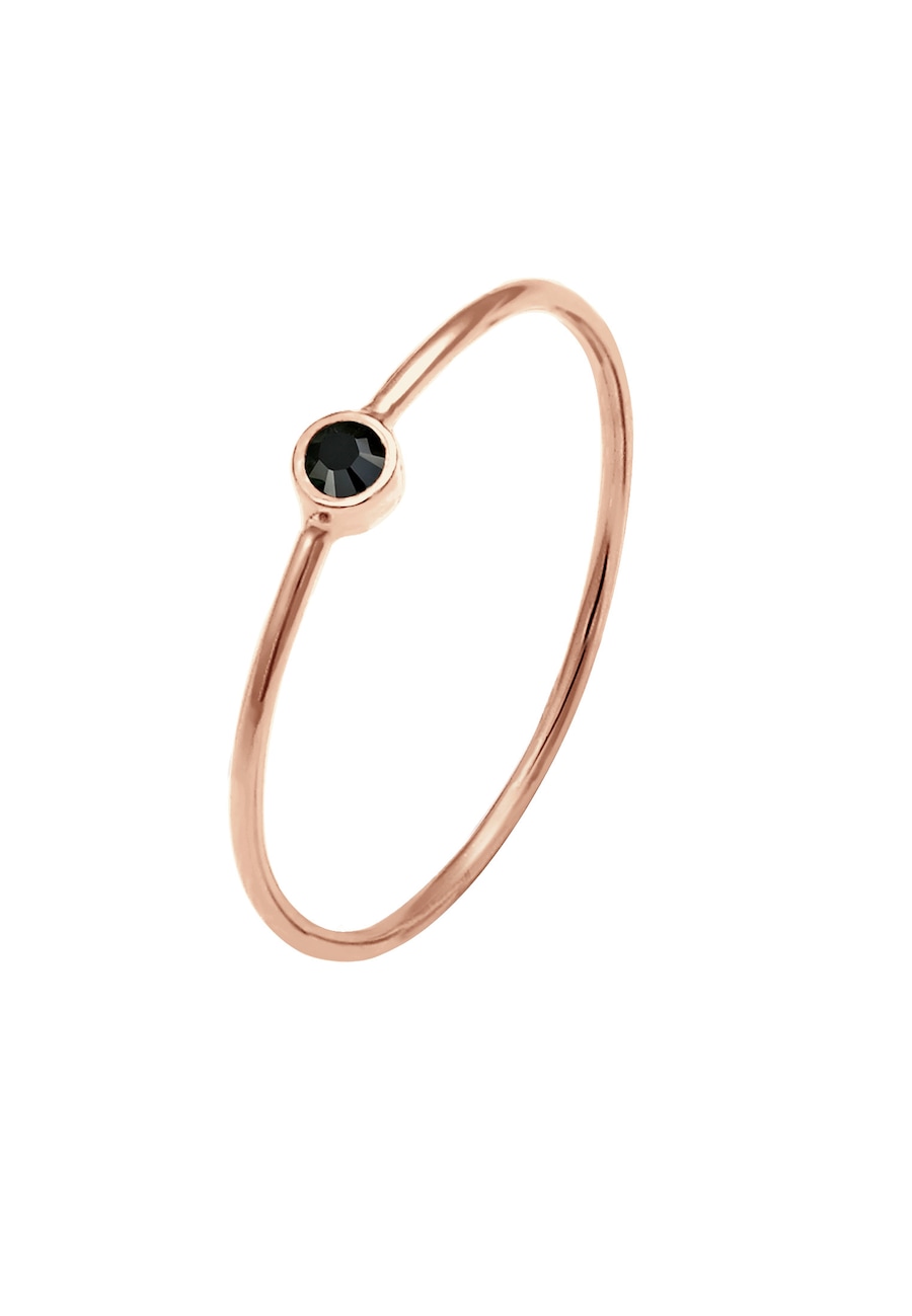 Elli Damski do łączenia minimalistyczny filigranowy z kryształami w srebrze 925 Sterling Silver Pierścionki 1 ct